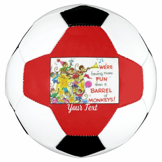 黄色いパーティーモンキーホルンバルーン赤 サッカーボール (正面)