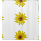 黄色いヒマワリに乗る シャワーカーテン (正面)