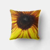 黄色いヒマワリのクローズアップの枕 クッション (裏面)