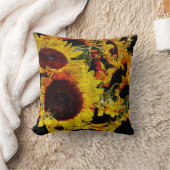 黄色いヒマワリのトスの枕 クッション (ブランケット)
