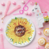 黄色いヒマワリのパーソナライズなブライダルシャワー ペーパープレート (パーティー)