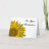 黄色いヒマワリの卒業のお祝い カード (正面)