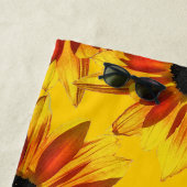 黄色いヒマワリの庭の花のビーチタオル ビーチタオル (インサイチュ)