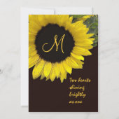 黄色いヒマワリの結婚式のフェルトの紙の招待状 招待状 (裏面)