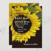 黄色いヒマワリの結婚式のフェルトの紙の招待状 招待状 (正面/裏面)