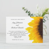 黄色いヒマワリの結婚式招待状|の黒い黄色 招待状 (スタンド正面)