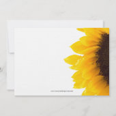 黄色いヒマワリの結婚式招待状|の黒い黄色 招待状 (裏面)