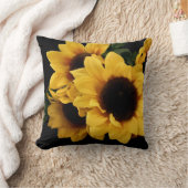 黄色いヒマワリの装飾の枕 クッション (ブランケット)