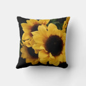 黄色いヒマワリの装飾の枕 クッション (裏面)