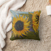 黄色いヒマワリの装飾用クッション クッション (ブランケット)