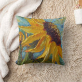 黄色いヒマワリの装飾用クッション クッション (ブランケット)