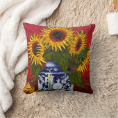 黄色いヒマワリの装飾用クッション クッション (ブランケット)