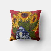 黄色いヒマワリの装飾用クッション クッション (裏面)