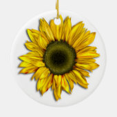 黄色いヒマワリの陶磁器のオーナメント セラミックオーナメント (裏面)