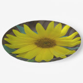 黄色いヒマワリを閉じる ペーパープレート (アングル)