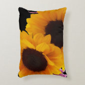 黄色いヒマワリ2本 アクセントクッション (正面(垂直))