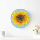 黄色いヒマワリ ラージ壁時計 (ホーム)