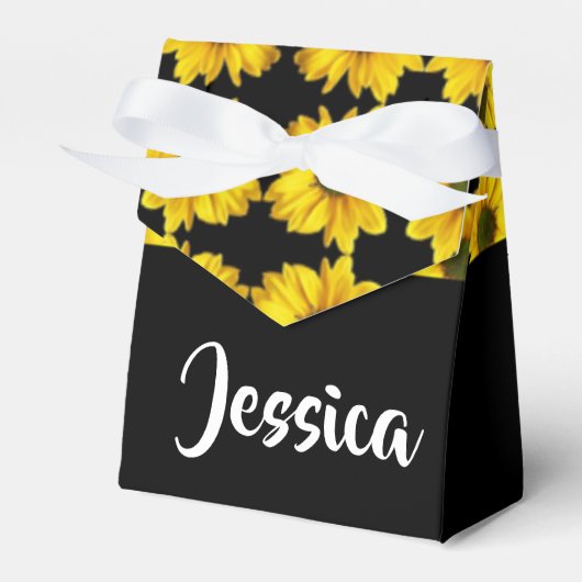 黄色いヒマワリ（黒） フェイバーボックス (正面サイド)