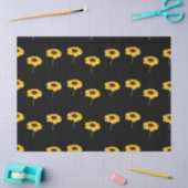 黄色いヒマワリ（黒） 薄葉紙 (クラフト)