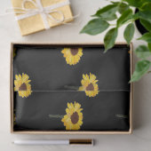 黄色いヒマワリ（黒） 薄葉紙 (ギフト)