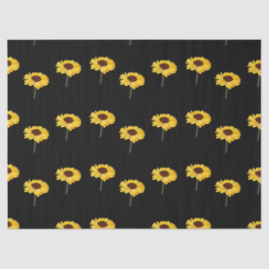黄色いヒマワリ（黒） 薄葉紙 (正面)