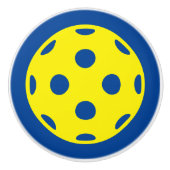 黄色いピックボールのセラミックドアとドロワーノブ セラミックノブ (正面)