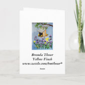 黄色いフィンチのバースデー・カード カード (裏面)