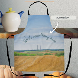 黄色いフィールドを持つ工場の煙突 エプロン