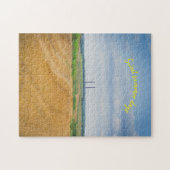 黄色いフィールドを持つ工場の煙突 ジグソーパズル (横)