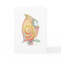 黄色いフクロウのグリーティングカード