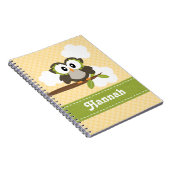 黄色いフクロウの螺線形ノートジャーナル ノートブック (右側)