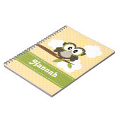 黄色いフクロウの螺線形ノートジャーナル ノートブック (左側)