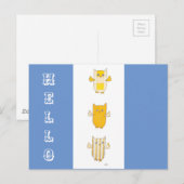 黄色いフクロウ飛んでいるハガキ ポストカード (正面/裏面)