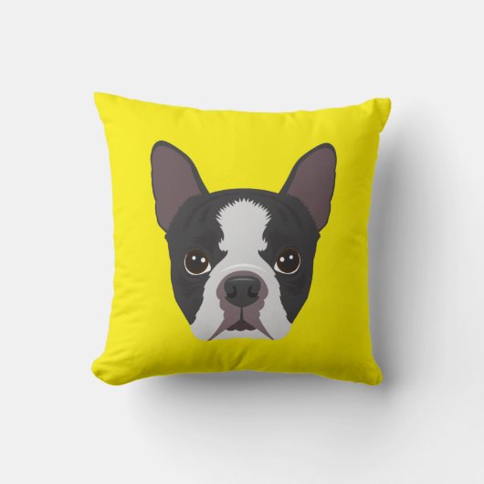 黄色いフレンチ・ブルドッグ クッション (正面)