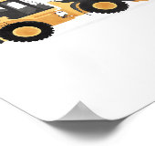 黄色いフロントローダー建設車両の装飾 ポスター (角)