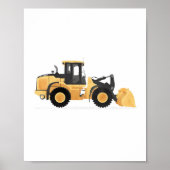 黄色いフロントローダー建設車両の装飾 ポスター (正面)