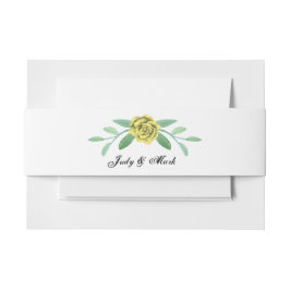 黄色いフローラの緑の葉 招待状ベリーバンド