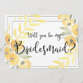 黄色いフローラは私の花嫁カードになるかな 招待状 (正面/裏面)