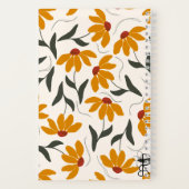 黄色いフローラスパイラルノートブック | ジャーナル (裏面)