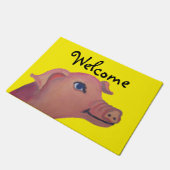 黄色いブタのドアマット ドアマット (アングル)