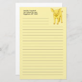 黄色いブタ日の7月17日のかわいいコブタ 便箋 (正面/裏面)