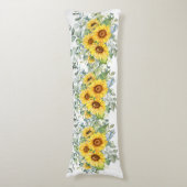 黄色いブルゴーニュのひまわり ボディピロー (正面縦)