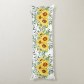 黄色いブルゴーニュのひまわり ボディピロー (裏面 (縦))