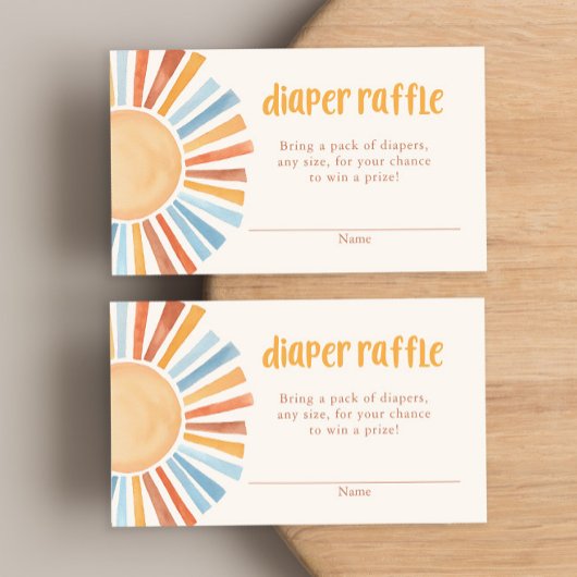 黄色いブルーサンシャインボーホオムツラッフルカード エンクロージャーカード