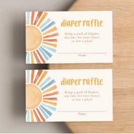 黄色いブルーサンシャインボーホオムツラッフルカード エンクロージャーカード