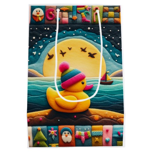 黄色いプラスチックのアヒル ミディアムペーパーバッグ (裏面)