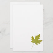 黄色いプラタナスの葉の文房具の紙 便箋 (正面/裏面)