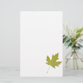 黄色いプラタナスの葉の文房具の紙 便箋 (スタンド正面)