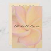 黄色いプルメリアの結婚式招待状 招待状 (正面/裏面)