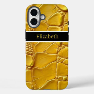 黄色いヘビ鮮やかキンの予期せぬ美しい iPhone 16 PLUSケース